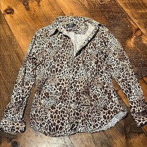 Leopard Print Button-Up Shirt